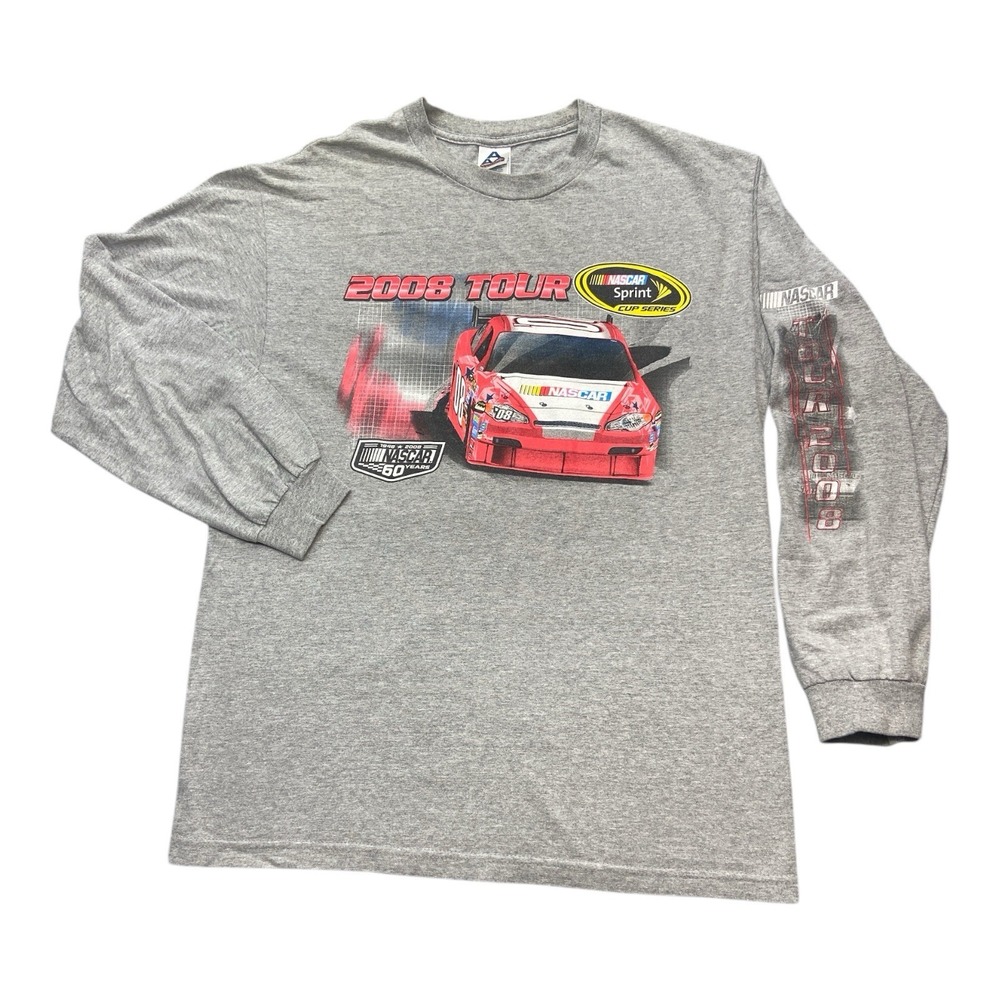 Y2K 2008 Nascar Sprint Cup Series Tour Long Sleeve Gray‎ Shirt Size L